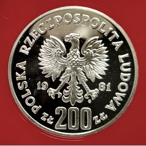 Polska, PRL (1944-1989), 200 złotych 1981, Władysław I Herman - półpostać - próba, srebro