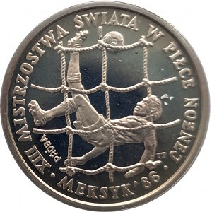 Polska, PRL (1944-1989), 200 złotych 1985, XII Mistrzostwa Świata w Piłce Nożnej - Meksyk '86 - próba, miedzionikiel (1)