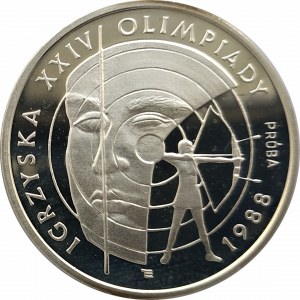 Poland, People's Republic of Poland (1944-1989), 1000 gold 1987, Games of XXIV Olympiad 1988 - Archer - sample, silver (1)