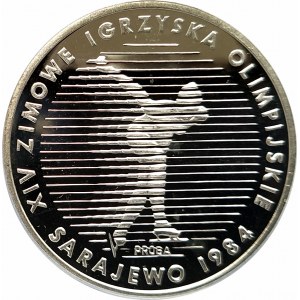 Polska, PRL (1944-1989), 500 złotych 1983, XIV Zimowe Igrzyska Olimpijskie Sarajewo 1984 - próba, srebro