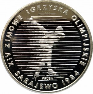Poland, People's Republic of Poland (1944-1989), 500 gold 1983, XIV Olympic Winter Games Sarajevo 1984 - sample, silver