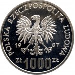Poland, People's Republic of Poland (1944-1989), 1000 gold 1987, XV Olympic Games 1988 - sample, silver (1)