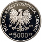 Poland, People's Republic of Poland (1944-1989), 5000 gold 1989, Wladyslaw II Jagiello - bust (1)