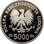 Poland, People's Republic of Poland (1944-1989), 5000 gold 1989, Wladyslaw II Jagiello - bust (2)