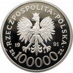 Polska, Rzeczpospolita od 1989 roku, 100000 złotych 1991, Żołnierz Polski na Frontach II Wojny Światowej - Narvik 1940 (2)