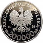 Polska, Rzeczpospolita od 1989 roku, 200000 złotych 1991, XVI Zimowe Igrzyska Olimpijskie Albertville 1992 (1)