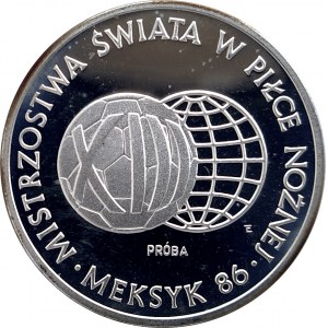 Polska, PRL (1944-1989), 1000 złotych 1986, Mistrzostwa Świata w Piłce Nożnej - Meksyk '86 - próba, srebro (2)