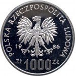 Polska, PRL (1944-1989), 1000 złotych 1986, Mistrzostwa Świata w Piłce Nożnej - Meksyk '86 - próba, srebro (2)