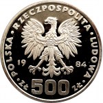 Polska, PRL (1944-1989), 500 złotych 1984, Ochrona Środowiska - Łabędzie (2)