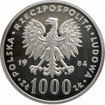 Polska, PRL (1944-1989), 1000 złotych 1984, Ochrona Środowiska - Łabądź - próba, srebro (1)