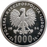 Polska, PRL (1944-1989), 1000 złotych 1984, Ochrona Środowiska - Łabądź - próba, srebro (2)