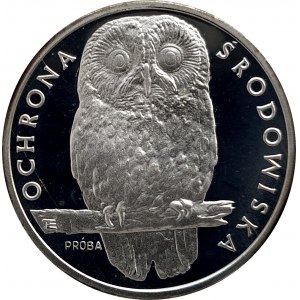Polen, Volksrepublik Polen (1944-1989), 1000 Gold 1986, Umweltschutz - Sowa - Probe, Silber (1)