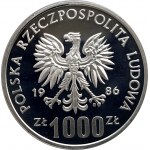 Polska, PRL (1944-1989), 1000 złotych 1986, Ochrona Środowiska - Sowa - próba, srebro (1)
