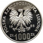Polska, PRL (1944-1989), 1000 złotych 1988, Jadwiga, próba, srebro (1)