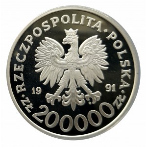 Polen, die Republik Polen seit 1989, 200000 Zloty 1991, 200. Jahrestag der Verfassung vom 3. Mai (1)