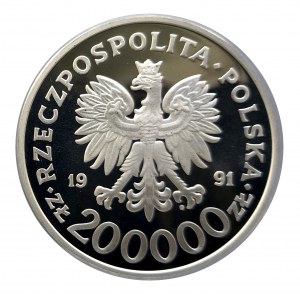 Polska, Rzeczpospolita od 1989 roku, 200000 złotych 1991, 200 Rocznica Konstytucji 3 Maja (2)