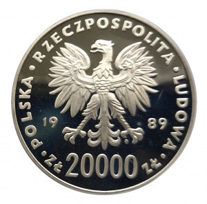 Poland, People's Republic of Poland (1944-1989), 20000 gold 1989, XIV World Cup - Italy 1990 - ball (1)