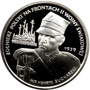Polska, PRL (1944-1989), 5000 złotych 1989, Żołnierz na Frontach II Wojny Światowej - Westerplatte 1939 (2)