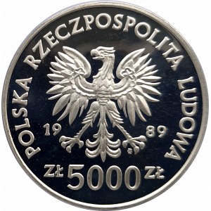Poland, People's Republic of Poland (1944-1989), 5,000 gold 1989, Torun - Nicolaus Copernicus (1)