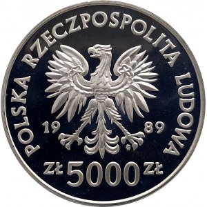 Poland, People's Republic of Poland (1944-1989), 5,000 gold 1989, Torun - Nicolaus Copernicus (2)
