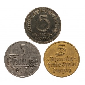 Free City of Gdansk, set of small coins