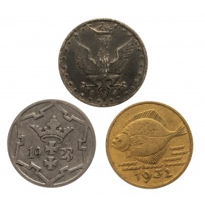 Wolne Miasto Gdańsk, zestaw drobnych monet