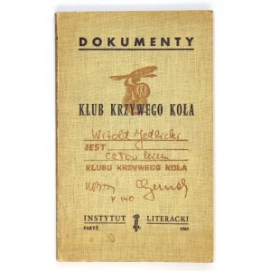 JEDLICKI Witold - Klub Krzywego Koła. Paryż 1963. Instytut Literacki. 8, s. 168, [7]. broszura. Biblioteka Kultury...