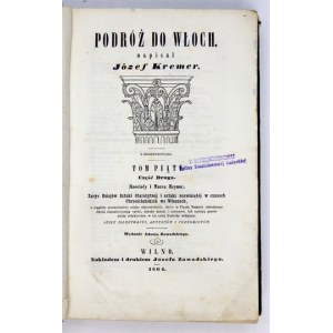 KREMER Józef – Podróż do Włoch. t. 5, cz. 2: (Kościoły i Muzea Rzymu)