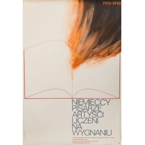 Leszek HOŁDANOWICZ b. 1937, Poster of the exhibition GERMAN WRITERS,ARTISTS,TEACHERS IN EXILE, 1965