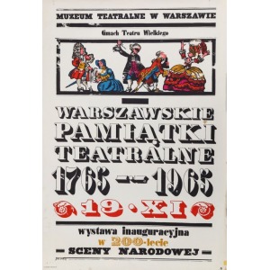 Waldemar ŚWIERZY, Plakat wystawy WARSZAWSKIE PAMIĄTKI TEATRALNE, 1965