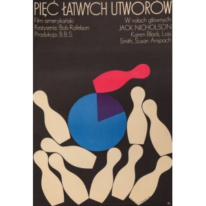 Jerzy TREUTLER, Plakat do filmu PIĘĆ ŁATWYCH UTWORÓW, 1974