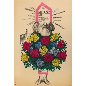 Roman CIEŚLEWICZ, Plakat do filmu MIŁOŚĆ NIE WYMAGA SŁÓW, 1962