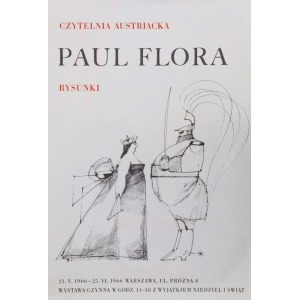 Plakat wystawy PAUL FLORA, RYSUNKI, 1966