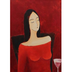 Agnieszka Beer, Kobieta z kieliszkiem wina, 2016