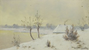 Józef Guranowski, Pejzaż zimowy z chatą