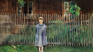 Julian FAŁAT (1853-1929), Widok z Bystrej. Córka artysty Kuka, 1907