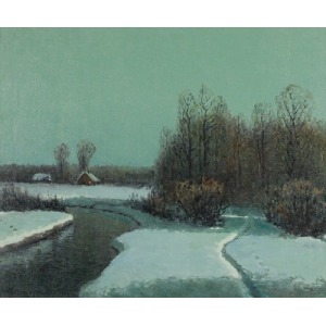 Wiktor KORECKI (1890-1980), Winter nocturne, 1970s.