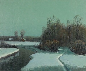 Wiktor KORECKI (1890-1980), Zimowy nokturn, l. 70 XX w.