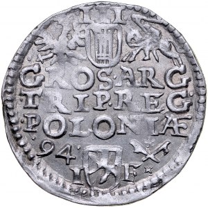 Zygmunt III 1587-1632, Trojak 1594, Poznań.