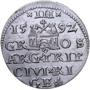 Zygmunt III 1587-1632, Trojak 1592, Ryga.