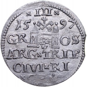 Zygmunt III 1587-1632, Trojak 1597, Ryga.