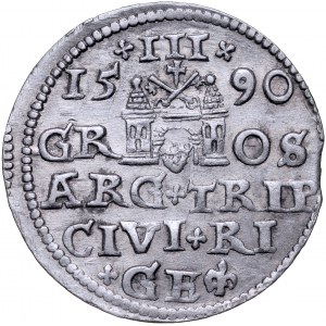 Zygmunt III 1587-1632, Trojak 1590, Ryga.