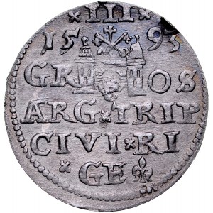 Zygmunt III 1587-1632, Trojak 1593, Ryga.