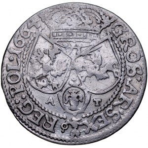 Jan II Kazimierz 1649-1668, Szóstak 1664 A-T, Kraków?.