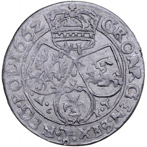 Jan II Kazimierz 1649-1668, Szóstak 1662 Ac-pT, Kraków.