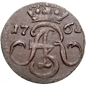 August III 1733-1763, Szeląg 1763, Gdańsk.