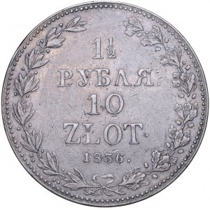 Zabór Rosyjski, Mikołaj I 1826-1855, 1 1/2 rubla, 10 złotych 1836 MW, Warszawa.