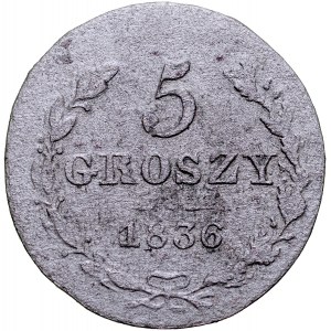Zabór Rosyjski, Mikołaj I 1826-1855, 5 groszy 1836 MW, Warszawa.