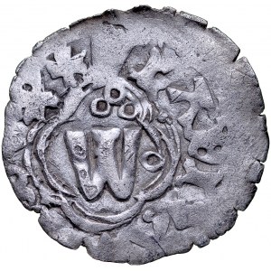 Władysław Opolczyk 1372-1379, Kwartnik ruski, Av.: Litera W w ornamencie, napis: WLADISLAW DVX Rv.: Lew, napis: WLADISLAVS DVX. RRR.