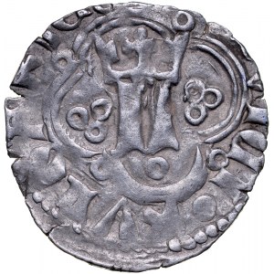 Władysław Opolczyk 1372-1379, Kwartnik ruski, Av.: Litera L w ornamencie, Rv.: Lew, napis: WLADISLAVS DVX. RRR.